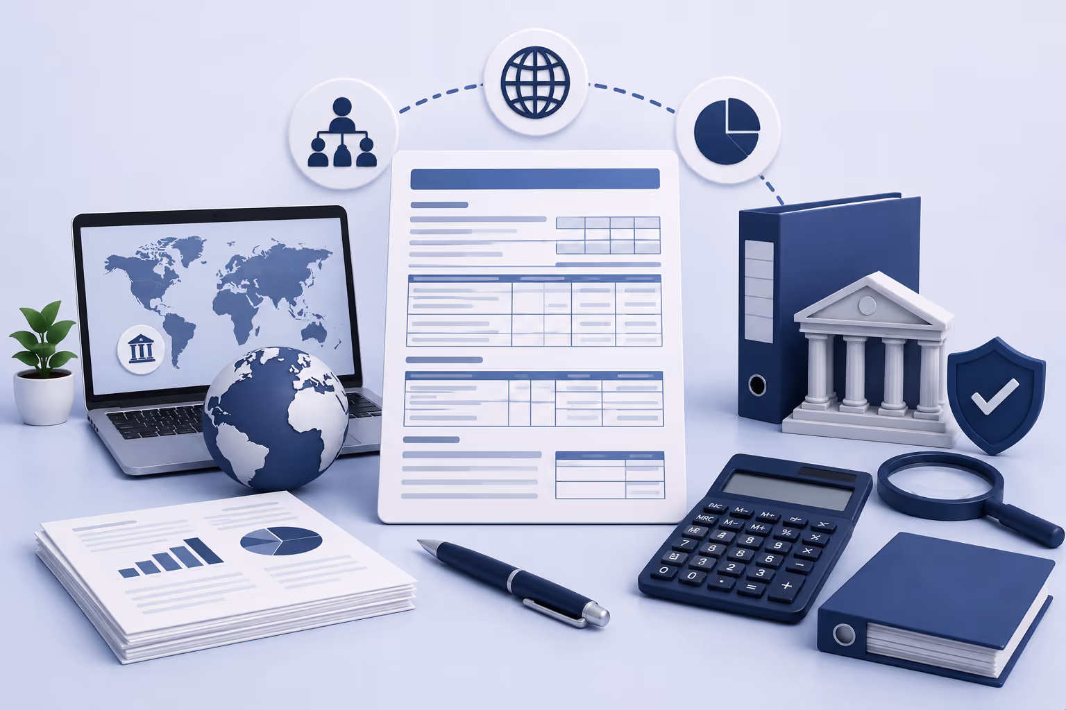 Formulario 5472 del IRS con lupa