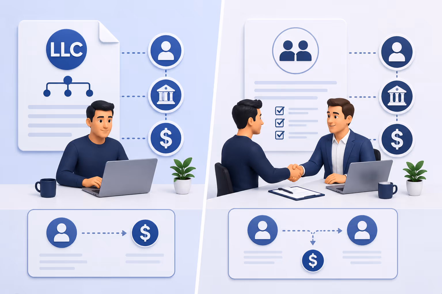 Comparación de dos estructuras fiscales con íconos