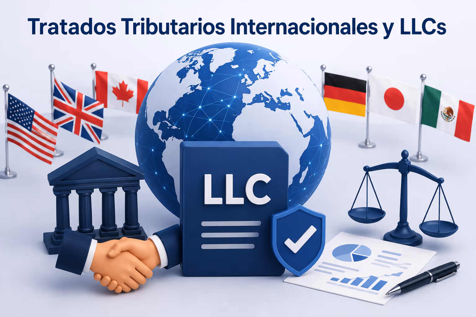 Mapa mundial con conexiones tributarias entre países